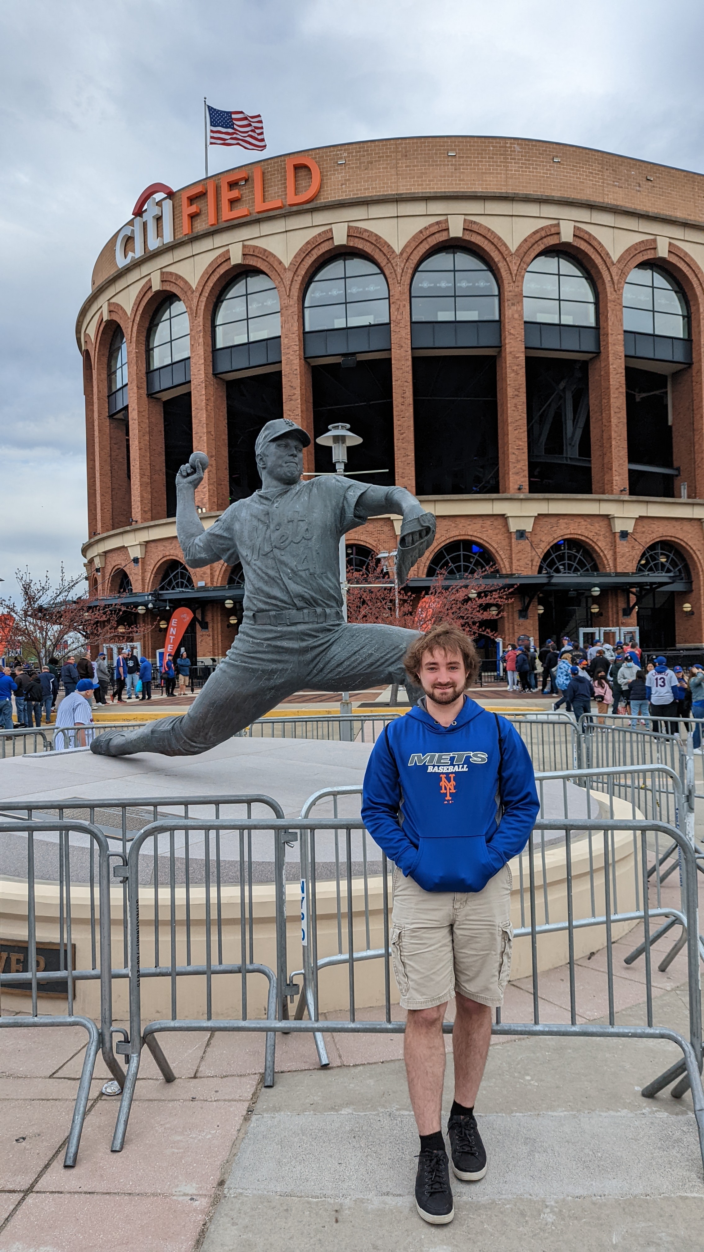 photo of me in front of the Tom Seaver statue outside Citi Field, May 2022